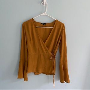 Mustard Yellow Wrap Blouse